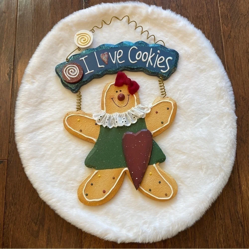 I love Cookies Gingerbread Girl Door Hanger Sign